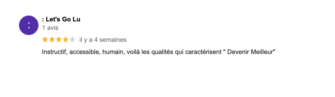 Formation Préparation Mentale PNP Avis client Google Coach Let s go lulu