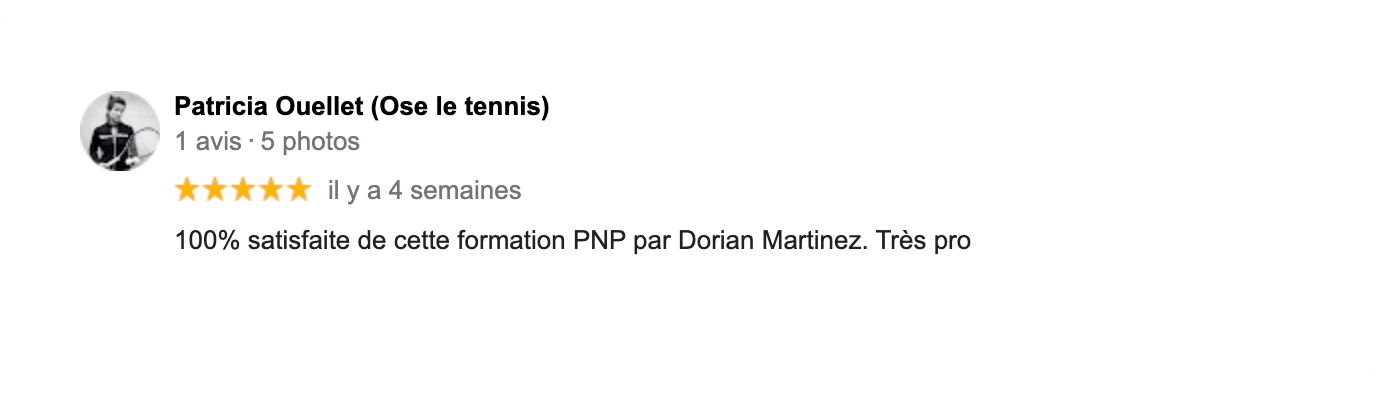 Formation Préparation Mentale PNP Avis client Google Coach Patricia Ouellet