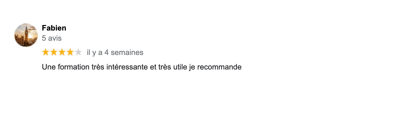 Formation Préparation Mentale Avis client Google Fabien Coach PNP